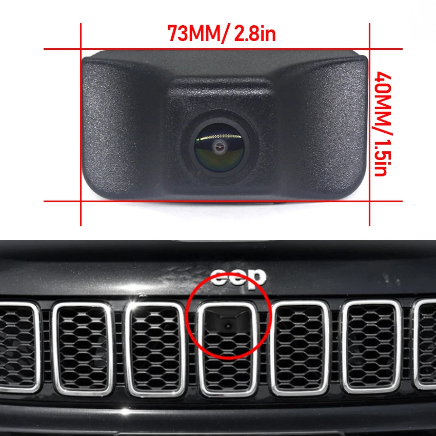 Vehicle Car Camera 170° Waterproof AHD 1080P Fisheye Lens Front Logo View Camera For Jeep Compass Wrangler JK Liberty Light