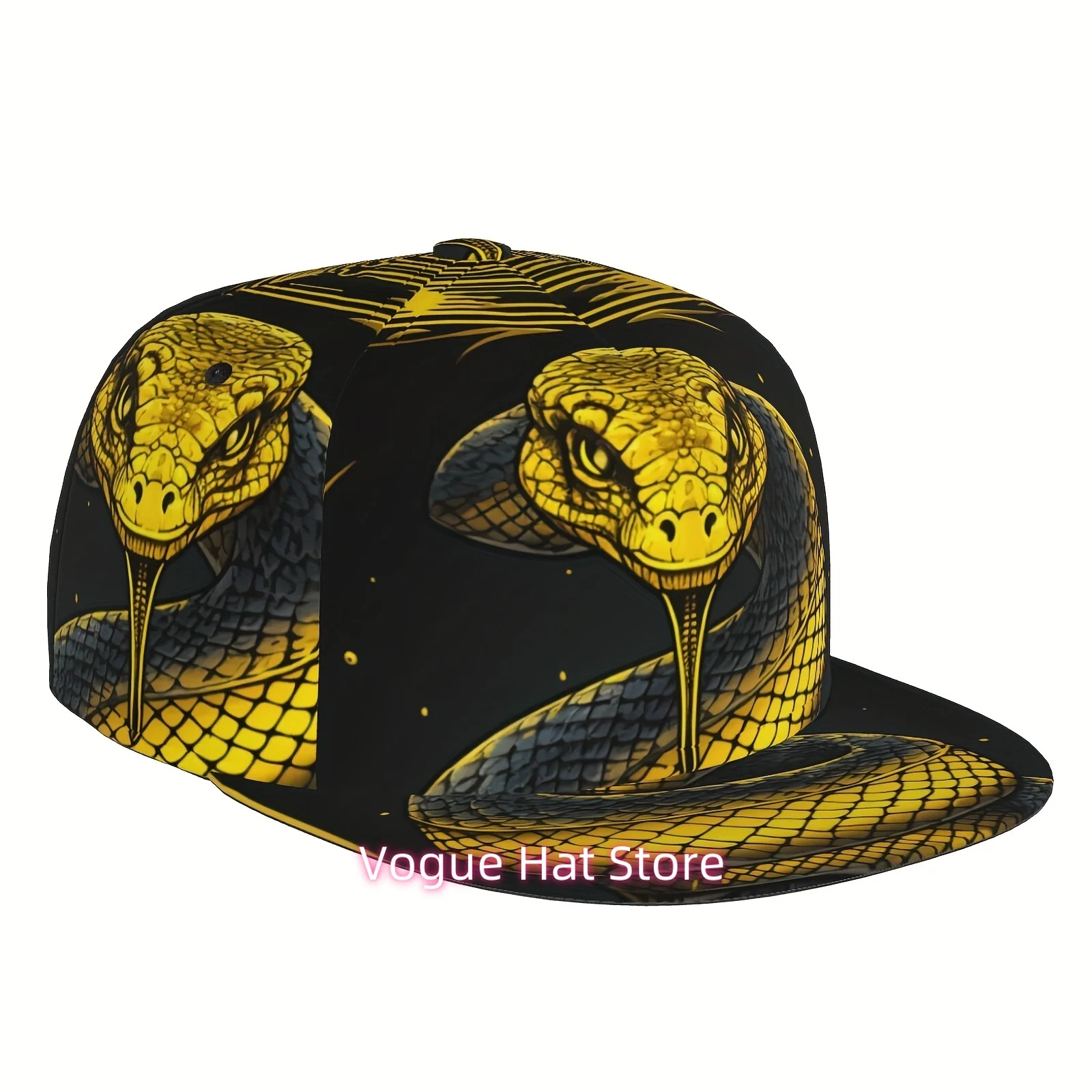 1pc Baseball Cap Golf Dad Hat, Scary Snake, Adjustable Classic Low-key Hat No Structure Flat Breathable Hat Men's Women's Sports