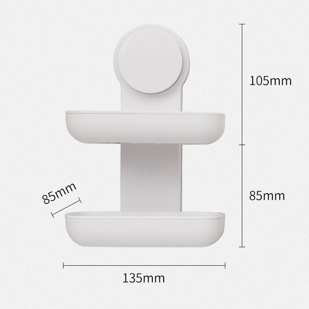 

Suction Cup Soap Dish Wall Mounted Soap Holder with Hard Plastic Removable Drain Tray for Bathroom Kitchen