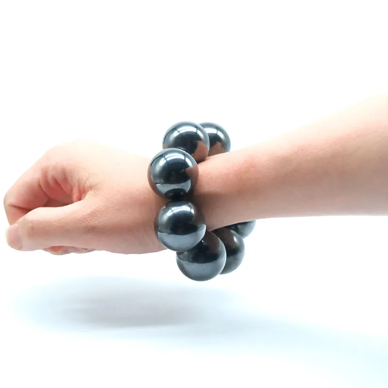 30mm Strong Magnetic Large Big Round Magnet Ball Beads Bracelet Stress Relieving Stone Natural Hematite DIY Home Decoration Gift