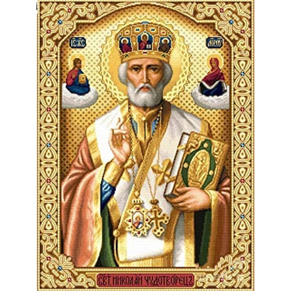 Region Orthodox Icon DIY Cross Stitch Embroidery 11CT Kits Craft Needlework Set Printed Canvas Cotton Thread     Dropshipping