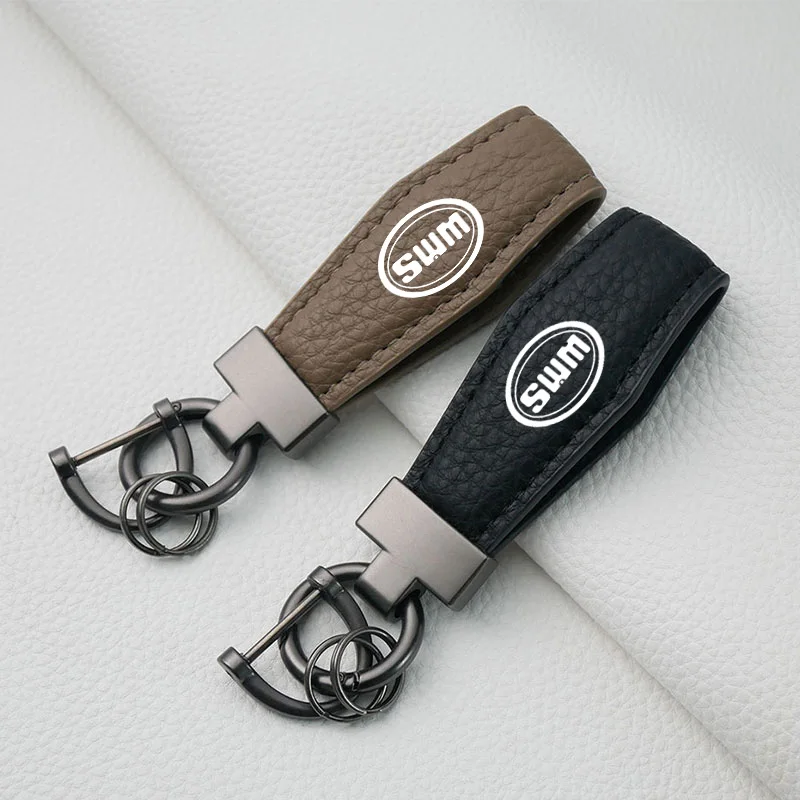 Fashion Durable Emblem Leather Car Key Ring Keychain Holder for SWM G05 G01 Swm X3 X7 EROE X2 G03F Auto Accessories Accessories