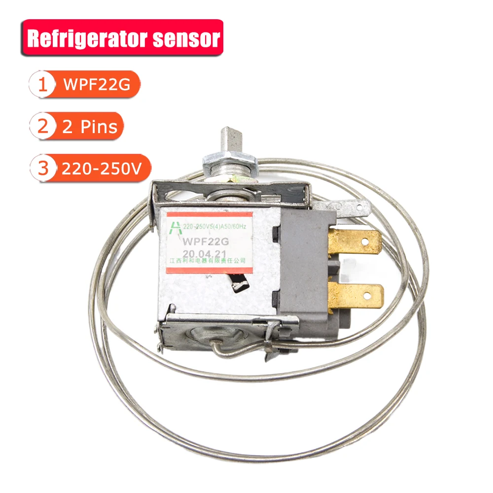 Refrigerator thermostat 4 pins metal cord freezer temperature controller switch 2 foot fridge cooling freezer parts WPF22G