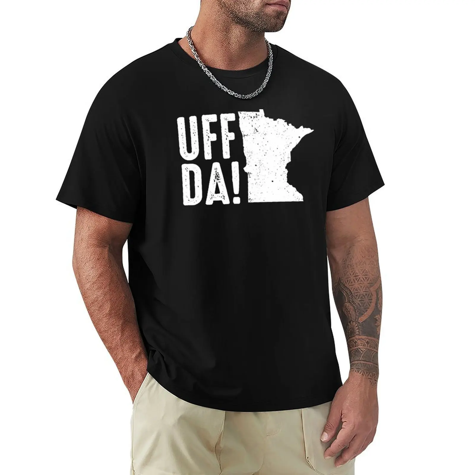 Uff Da Minnesota State Funny Scandinavian Norwegian Nordic Sates Quote T-Shirt Performance Workout Short Sleeve Tee