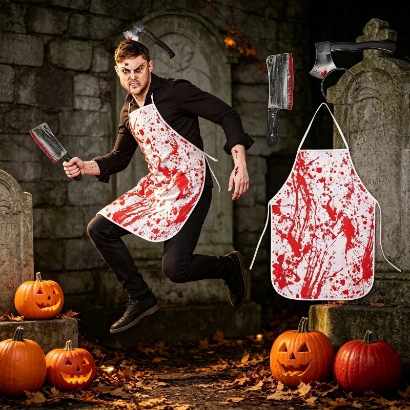Delantal de Carnicero Sangriento para Halloween, Disfraz de Terror para Juego de Roles, Fiesta Temática y Carnaval, Disfraz de Chef de Terror