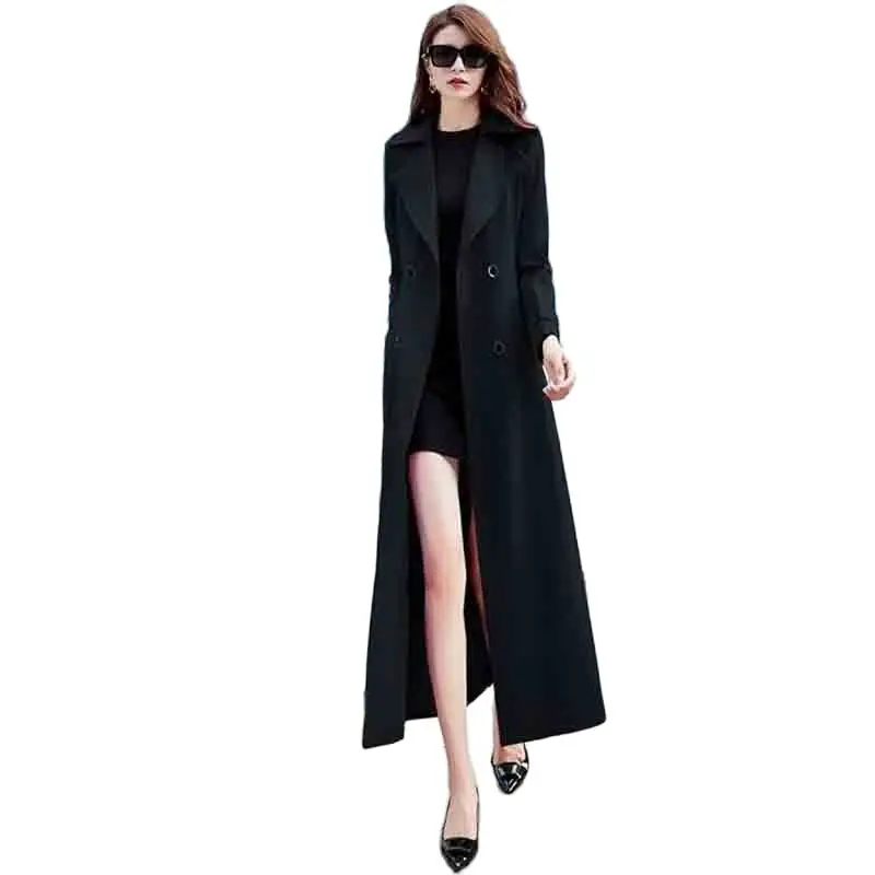 

Long Trench Women's Spring And Autumn New Fashion Trend Slim Slim Women's Long Knee-high Temperament Trench Wome