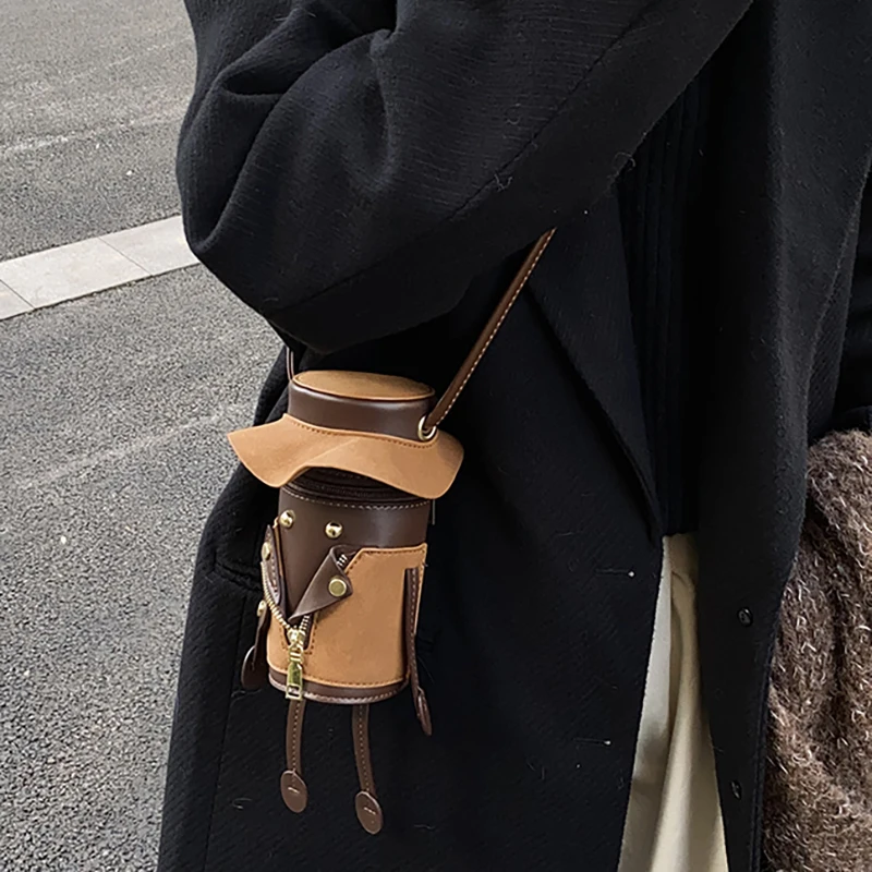 

Cute mini bag Japanese cartoon girl personality rivet shoulder crossbody cylinder bag