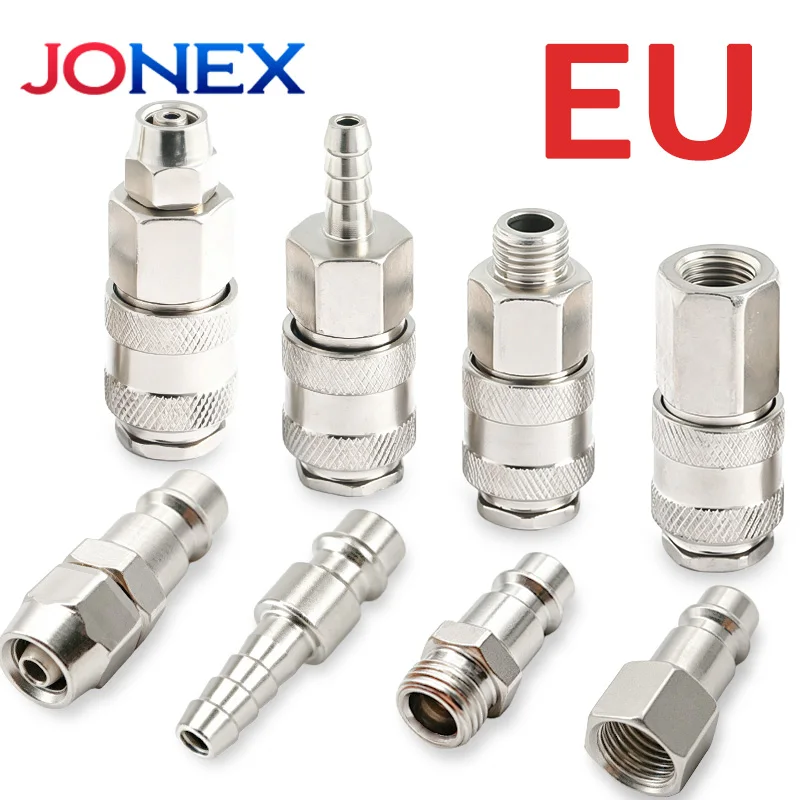 EU European Pneumatic Fitting Connectors Plug / Socket / Coupler for Air Hose Compressor Accessories Quick Release Connection