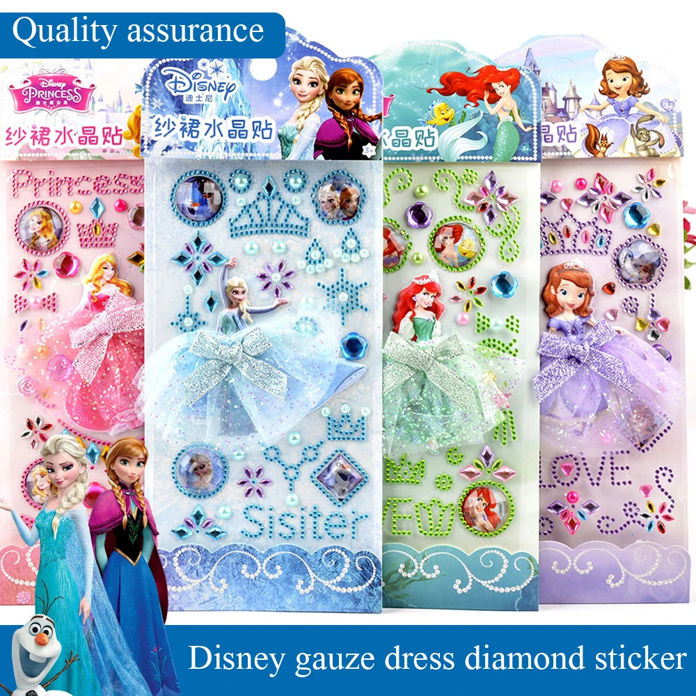 

Disney Princess Series Three-dimensional Diamond Paste Painting Aisha Ariel Princess Sophia Girls Toy Paste Painting