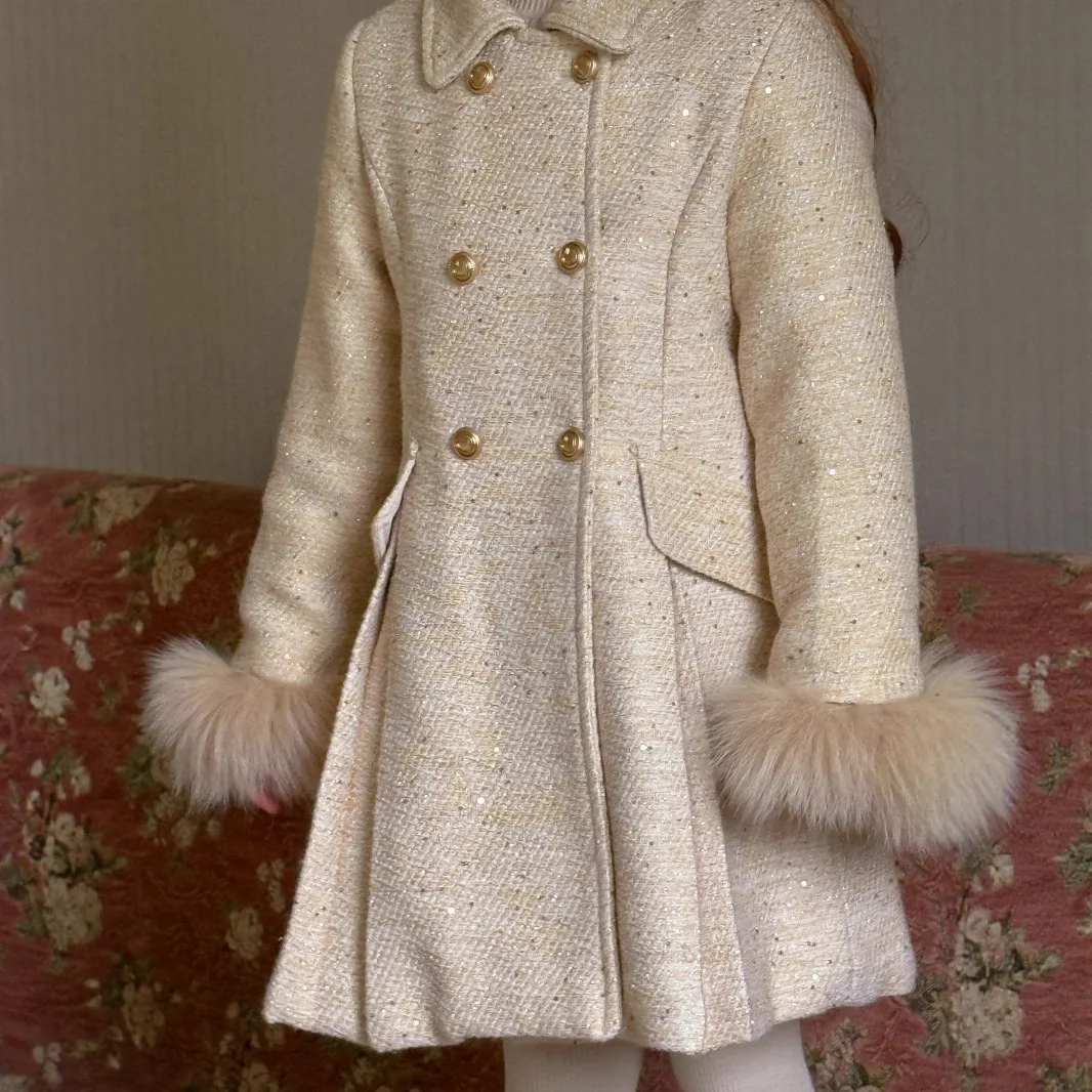 معطف الفتيات 2025 الخريف والشتاء ملابس الأطفال الجديدة الكورية نمط فتاة طفل ألف الذهب الرياح الخصر كليب معطف القطن #6