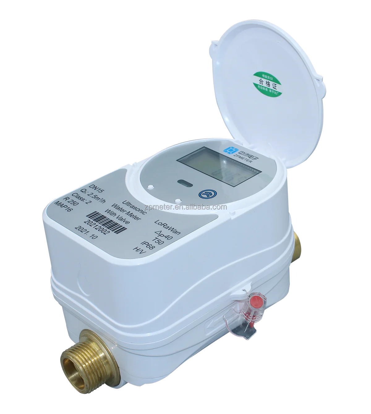 RTS ultrasonic smart water meter valve control type communicate via Tuya App ZigBee way prepaid water flow meter