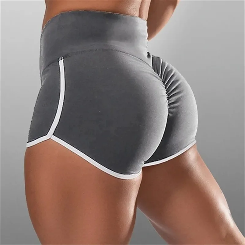 Sportshorts met lage taille voor dames Zomer elastische vouwontwerpshorts Sexy damestraining gymshorts Mini skinny fitness kort