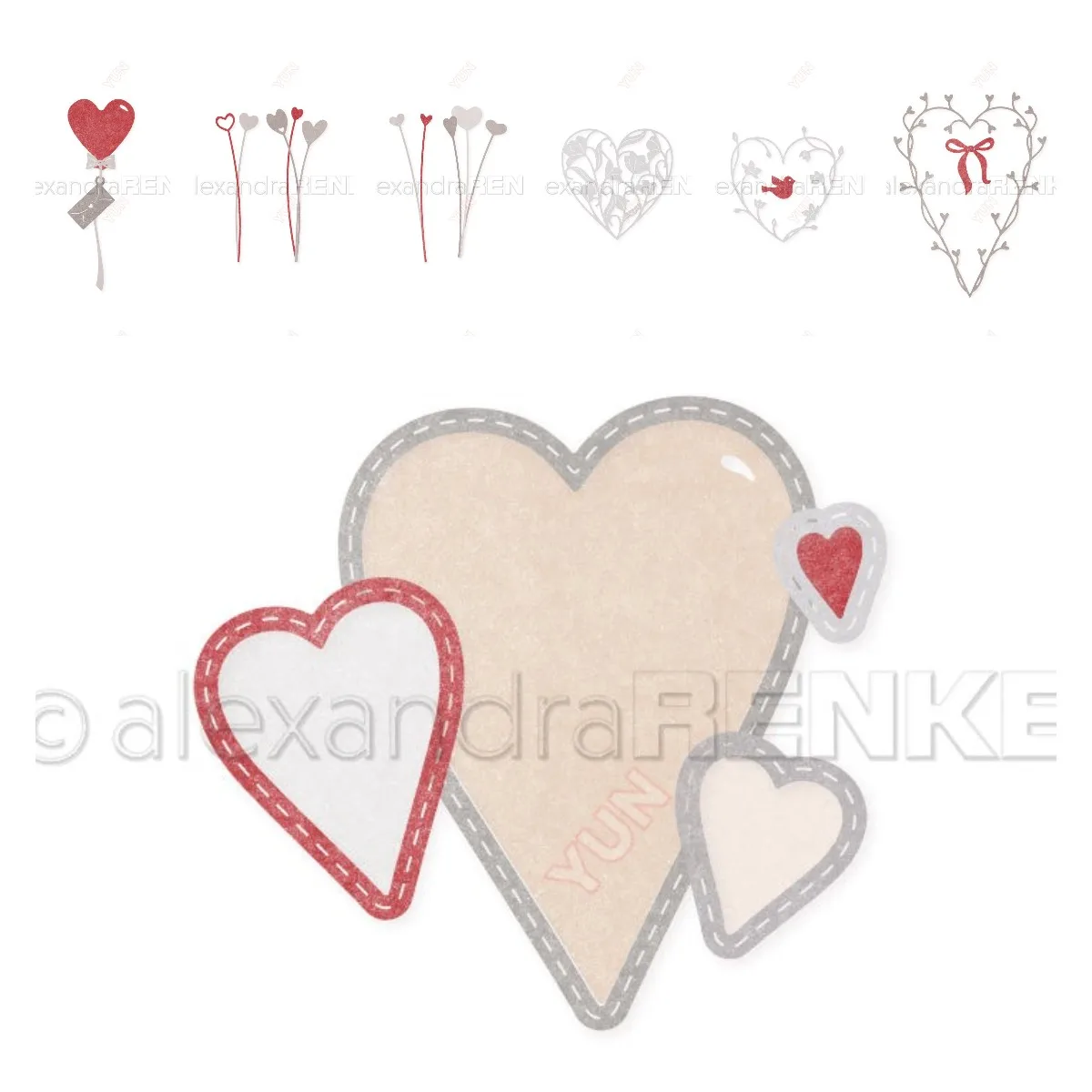 

Balloon Greetings Hearts on a Stick Set Metal Cutting Dies Scrapbook Diary Decoration Stencil Embossing Greeting Card Handmade