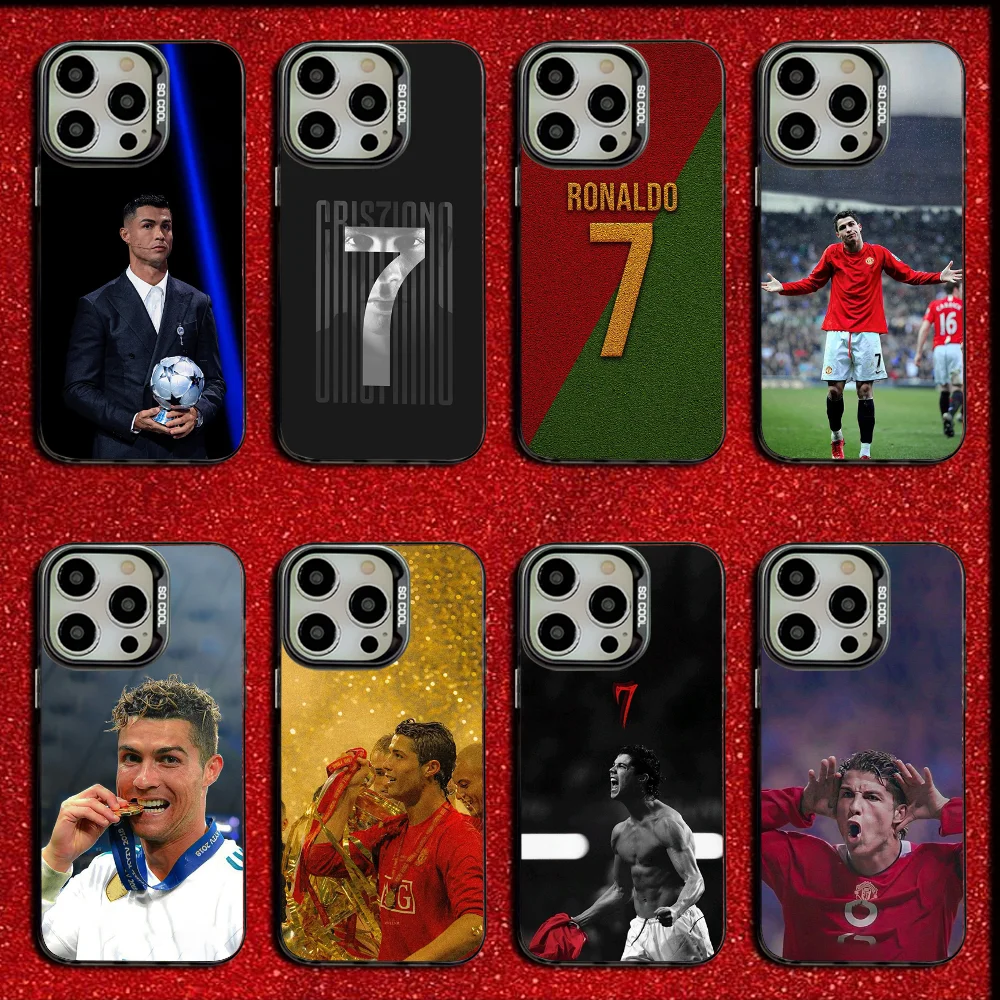 7 SPORT FOOTBALL Phone Case For iPhone 16,15,14,13,12,11,Mini,Pro,MAX Cr7 R-ROnAlDo Gray Drop Matte Shockproof Soft Cover