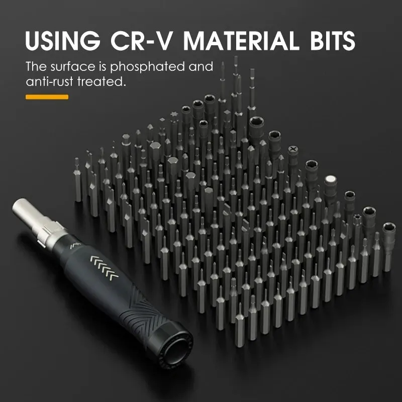 145 in 1 Precision Screwdriver Set Professional Hand Repair Tool Kit with Magnetic T5 Torx Phillips Bits for iPhone Watch Camera