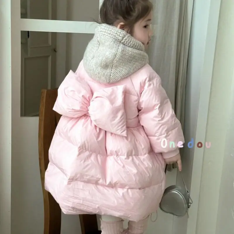 

Kawaii Girl Cotton-Padded Jacket Fashion Student Winter Fleece-Lined Thicken Keep Warm Casual Hooded Tops Children's Clothing