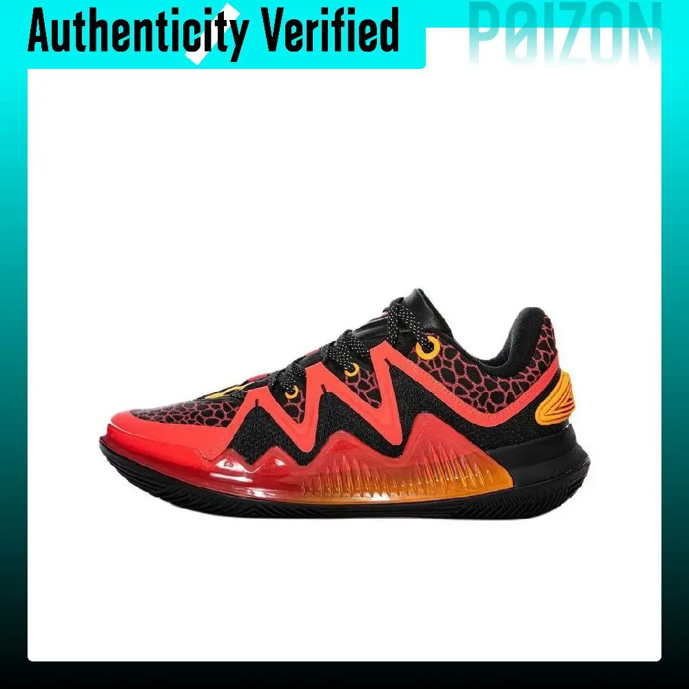 Erke Fearless EP Abrasion Resistant Support Lightweight Low top Basketball Shoes Men's Black Red 11124304093-209