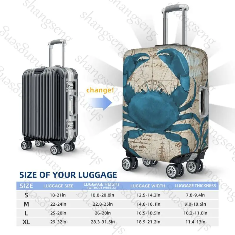 Turtle Octopus marine animal Travel suitcase protective case suitcase cover elastic protection washable Luggage cover, 18-32 in