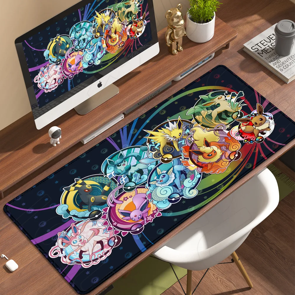 HD Kawaii Mouse Pad Pokemons Eevee Computer Mat E-sports Players Lock Edge Keyboard Pad Mousepad Office Desk Mat PC accessories