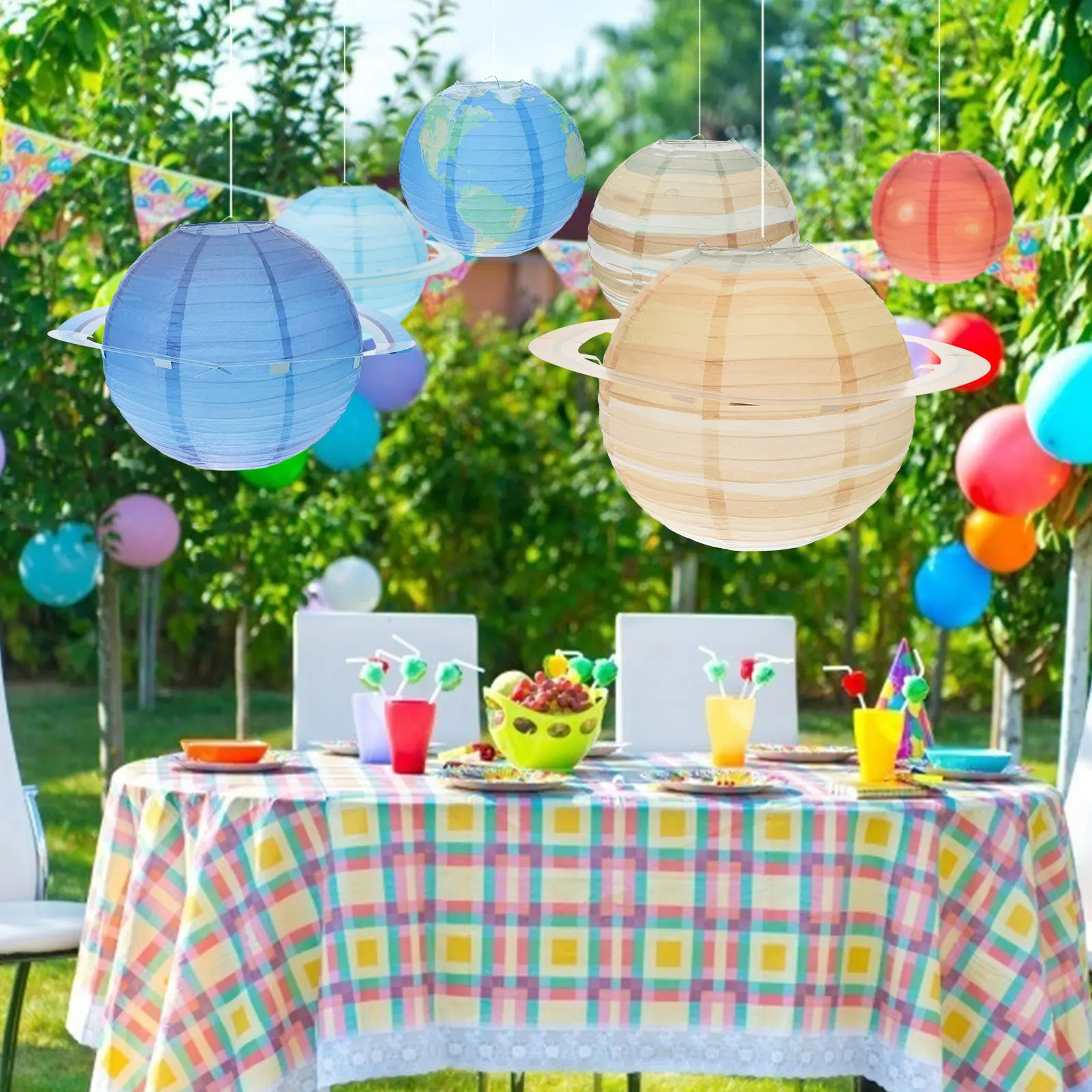 

Набор из 8 бумажных фонариков в форме планет: Солнечная система, для декора дня рождения и украшения детского сада