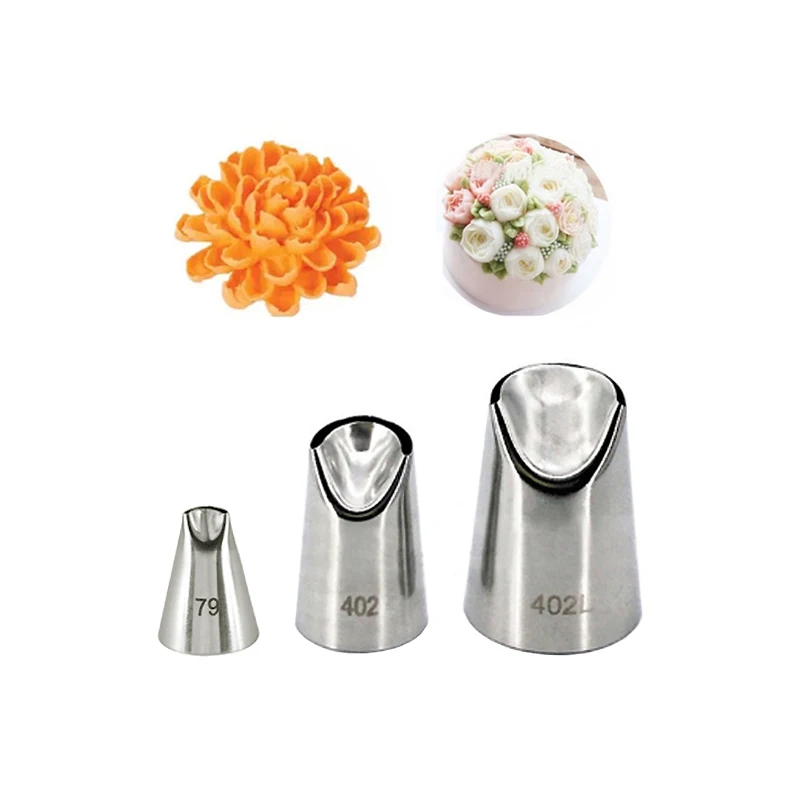 

3pcs/set Dahlia Cream Pastry Tips Stainless Steel DIY Cake Fondant Decorating Icing Piping Nozzles Cupcake Baking Tools