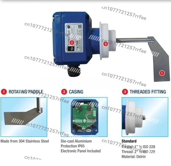 Liquid level indicator with rotating propeller for cement silo