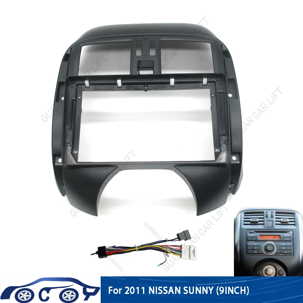 

9Inch Car Radio Fascias For NISSAN Sunny 2010-2013 Android Stereo Frame Player 2 Din Head Unit Panel Dash Trim With Cable