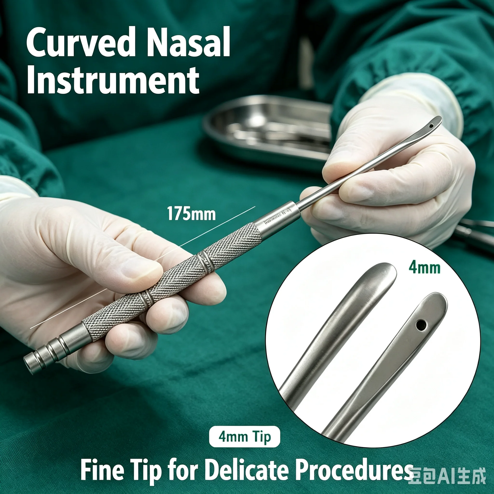 1pcs Curetture Nasal Septum Dissection Tool Attracting Costal Cartilage Nasal Periosteum Surgical Instrument