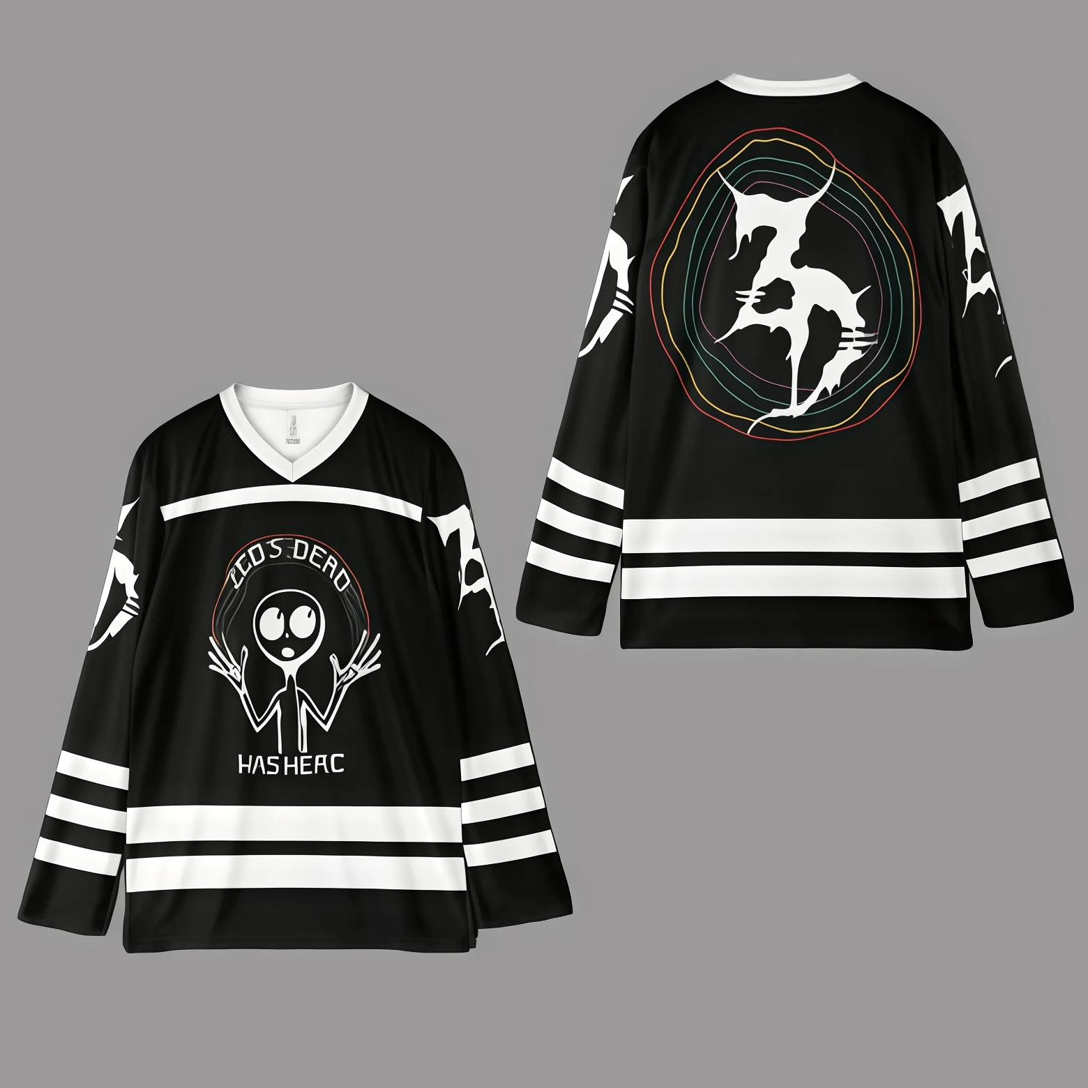 Camiseta de hockey sobre hielo Zeds Dead, camiseta holgada cómoda con temática EDM para festivales de música EDM, color negro/rosa