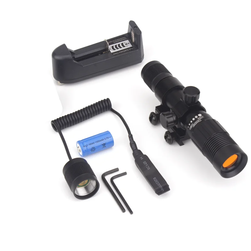 

Zoomable Green Laser Sight Flashlight Scope Sight Light Hunting Light with Picatinny Rail Mount