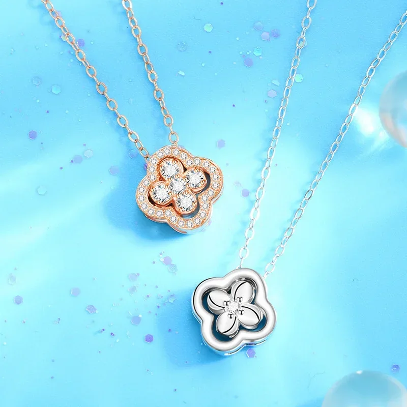 Collana con ciondolo trifogli virali classici di moda placcata oro 18 carati 2 in 1 convertibile da donna in acciaio al titanio accessori per gioielli regali