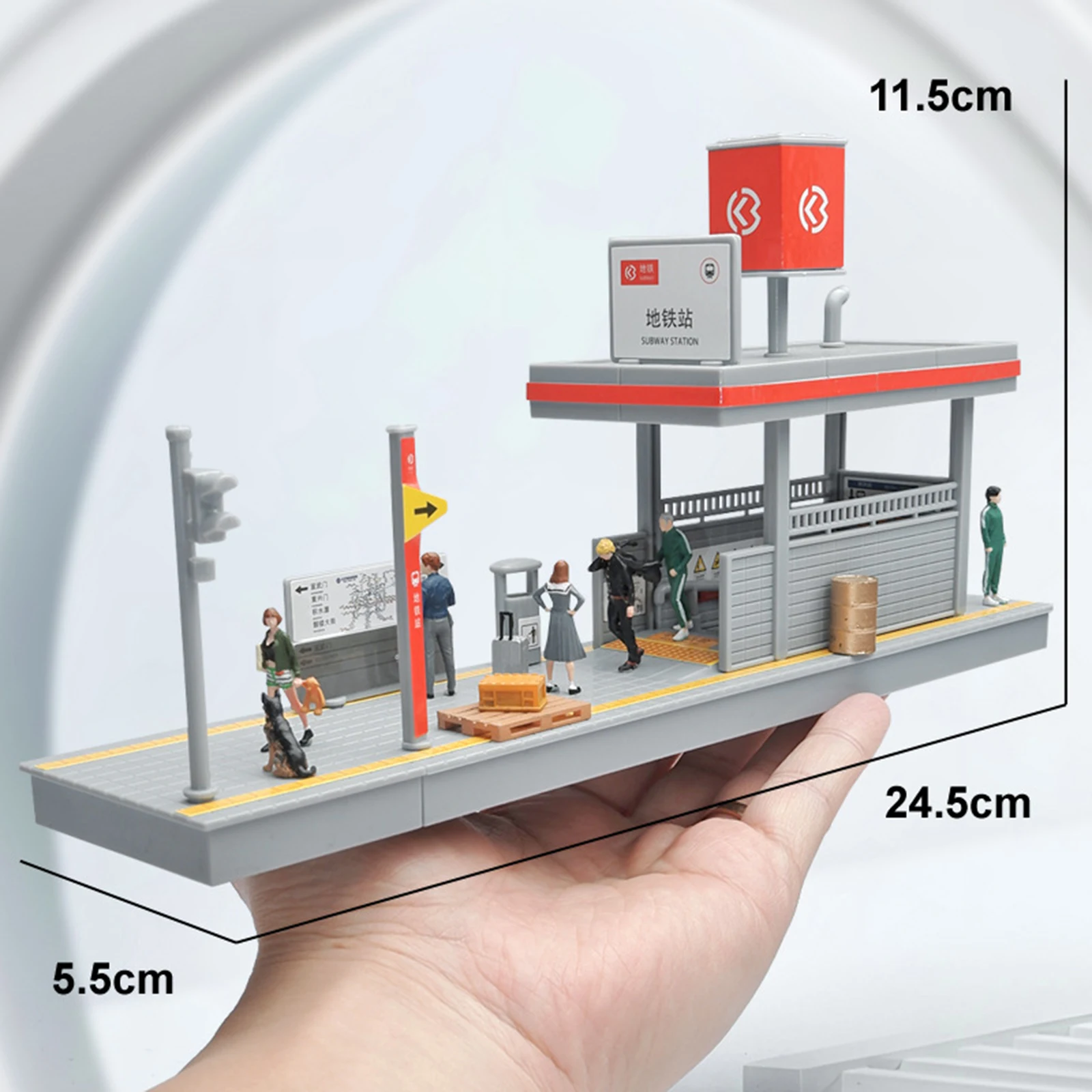 Puzzle 3D de modèle de station de métro, bricolage, jouets de passe-temps, démontage pour modèle de chemin de fer, table de sable, micro diorama, décoration de paysage, 1/64