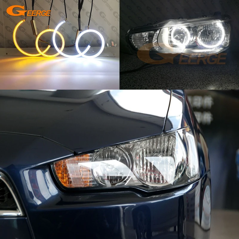 

Geerge For Mitsubishi Lancer VIII 10 X EVO Galant Fortis Ultra Bright LED Angel Eyes Halo Rings Kit Day Light Car Styling