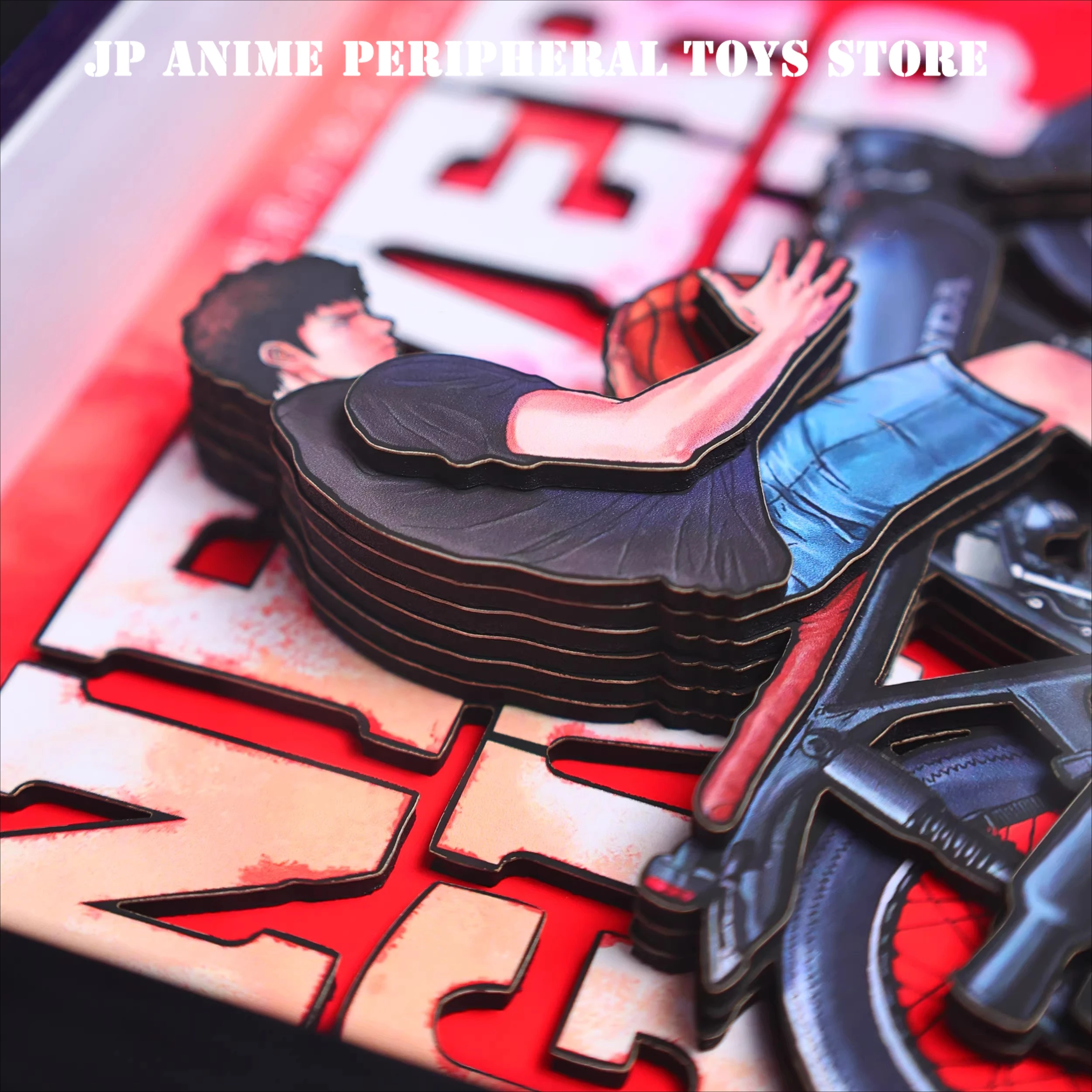 ภาพวาดศิลปะ 3 มิติ งานแฮนด์เมดจากอนิเมะ Slam Dunk ตัวละครซากุรางิ ฮานามิจิ ของสะสม ของตกแต่ง ของขวัญสำหรับแฟนๆ