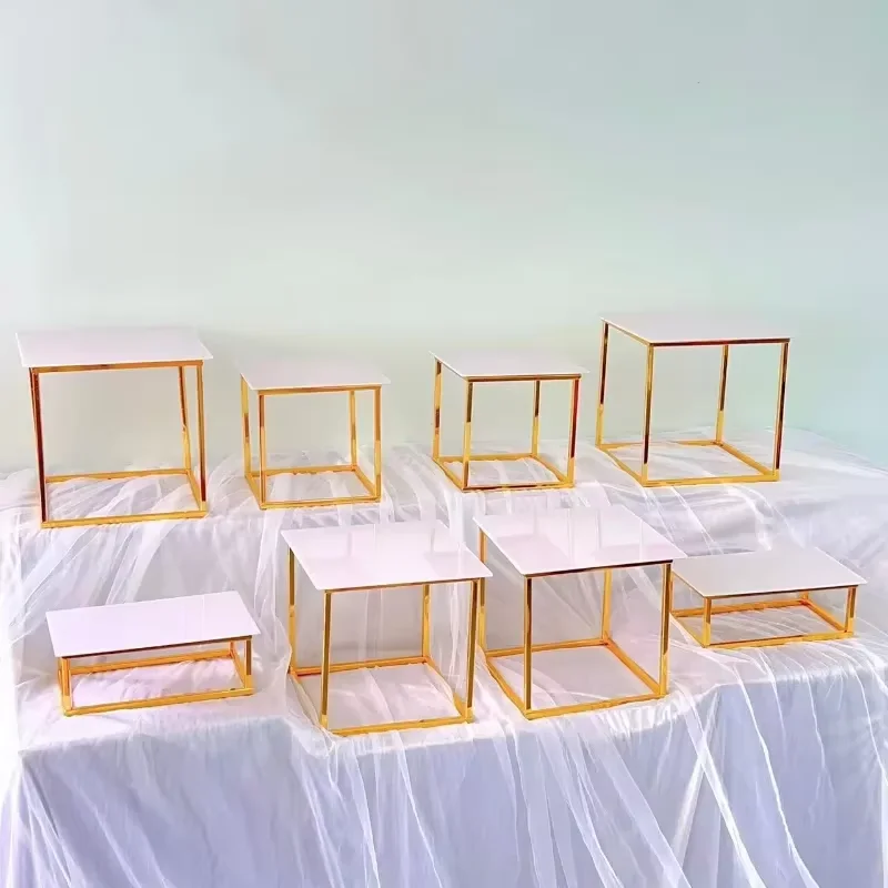 

8PCS Dessert Table Display Shelf Cake Cupcake Trays Fruits Food Pastry Plates Buffet Afternoon Tea Break Candy Stand Decoration