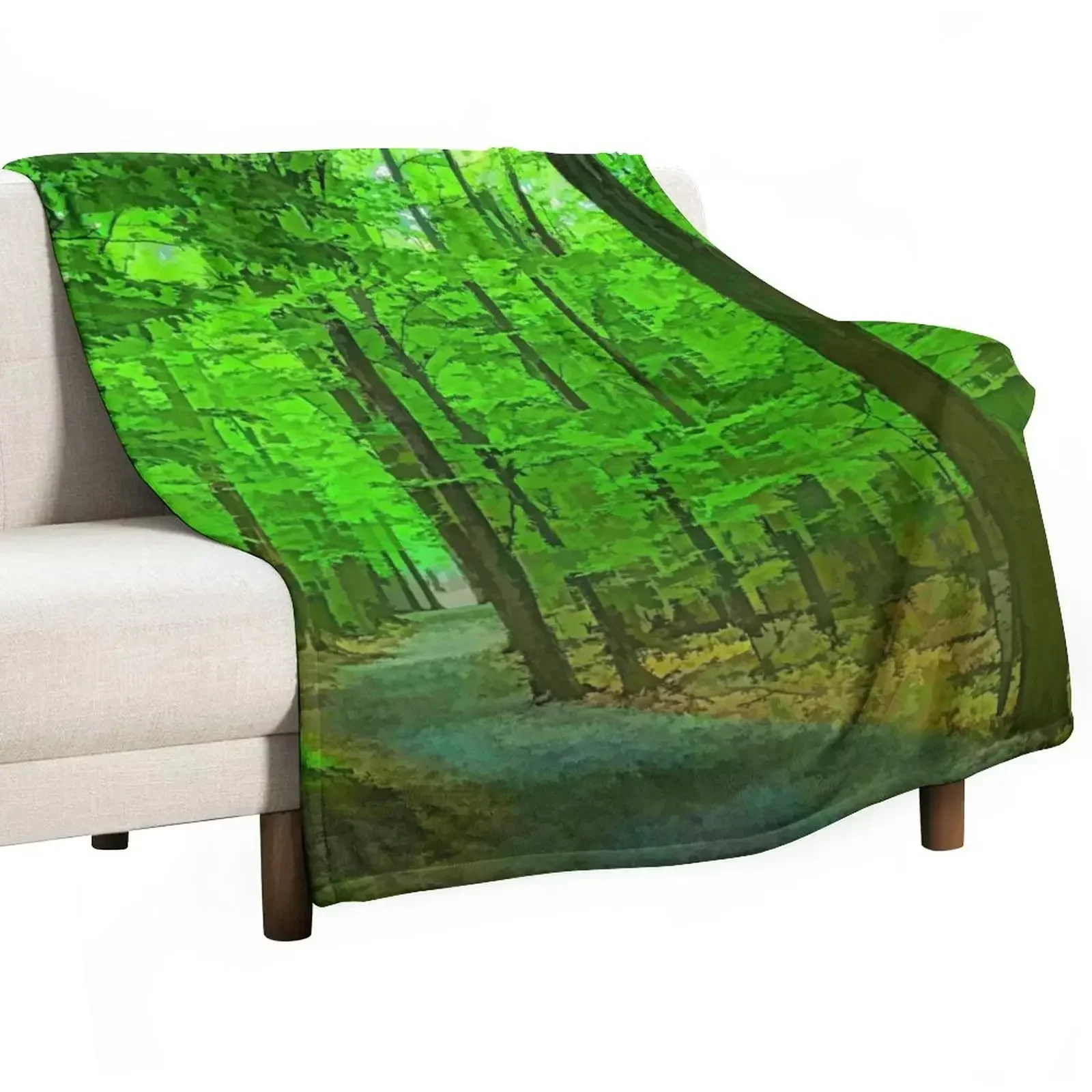 Green Trees - Impressions of Summer Forests Throw Blanket Plaid Custom For Sofa Thin Blankets