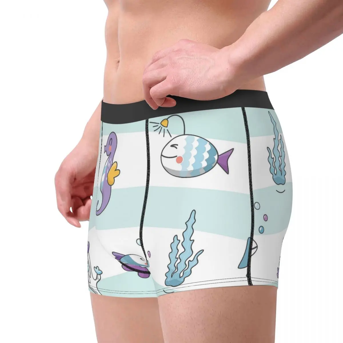 Aquatic Plants Animals of The Sea Clever Gentle Free And Happy Underpants Homme Panties Men's Underwear Ventilate Shorts Briefs