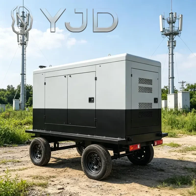 Mobile Trailer Diesel Generator Set 100kw 150kw 200kw Water Cooled Rainproof Canopy with ATS Auto Transfer Switch
