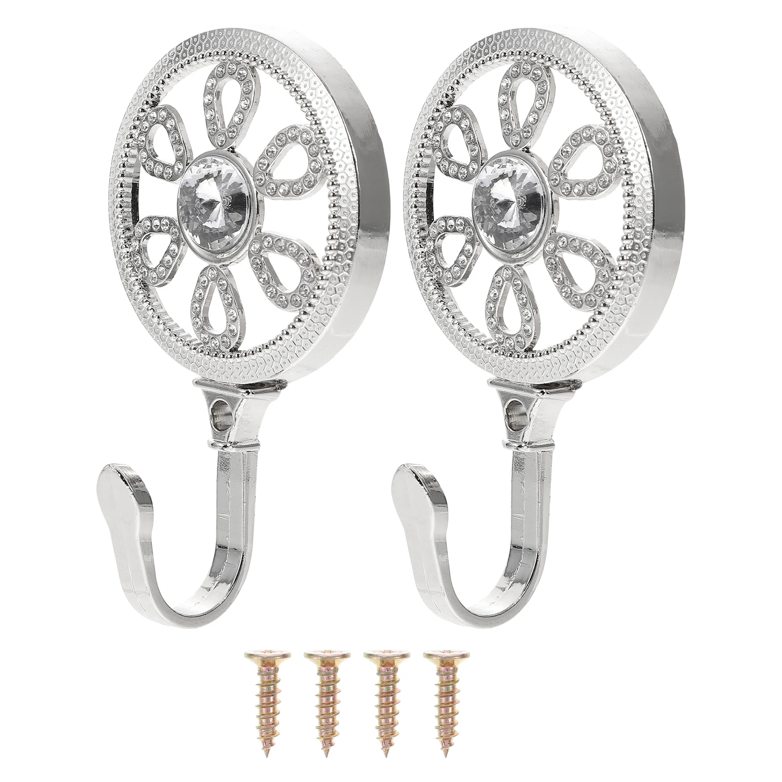 

Flower Design Zinc Alloy Hooks for Wall Hanging Decorative Curtain Tiebacks Drapery Modern Metal Wall Mount Coats Towels