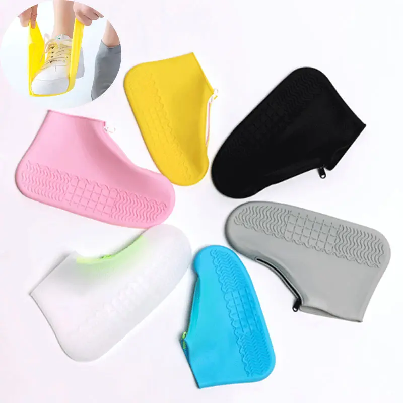 Copriscarpe con cerniera portatile copriscarpe impermeabili riutilizzabili Unisex copriscarpe in Silicone lavabile copriscarpe antipioggia scarpe