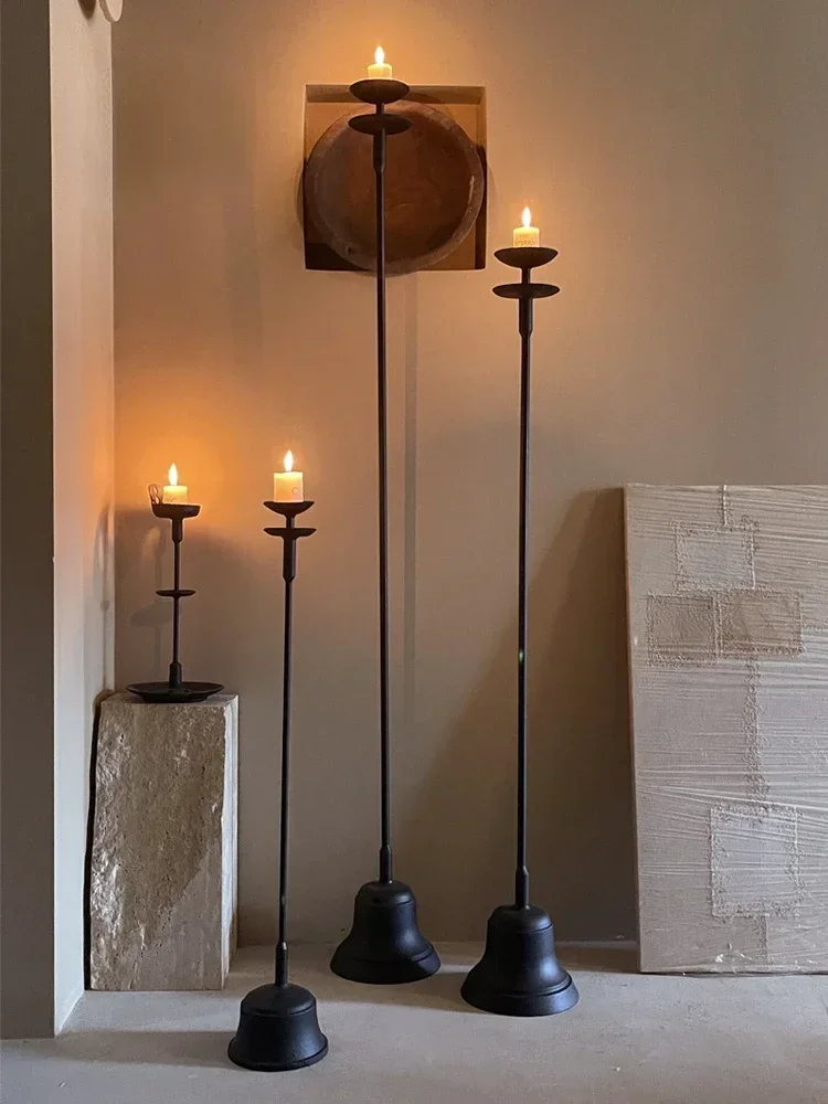 Vintage Silent Candlestick Floor Lamp Seat Zen Bed  Breakfast Old-Fashioned Candle Holder