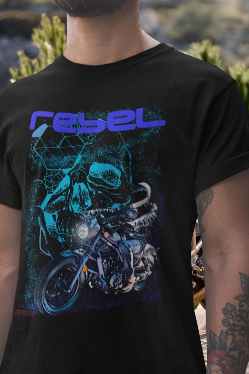 Rebel 500 T-shirt CMX Blacked Out Bobber Cruiser Biker Fathers Day Gift Cotton T-shirt Unisex