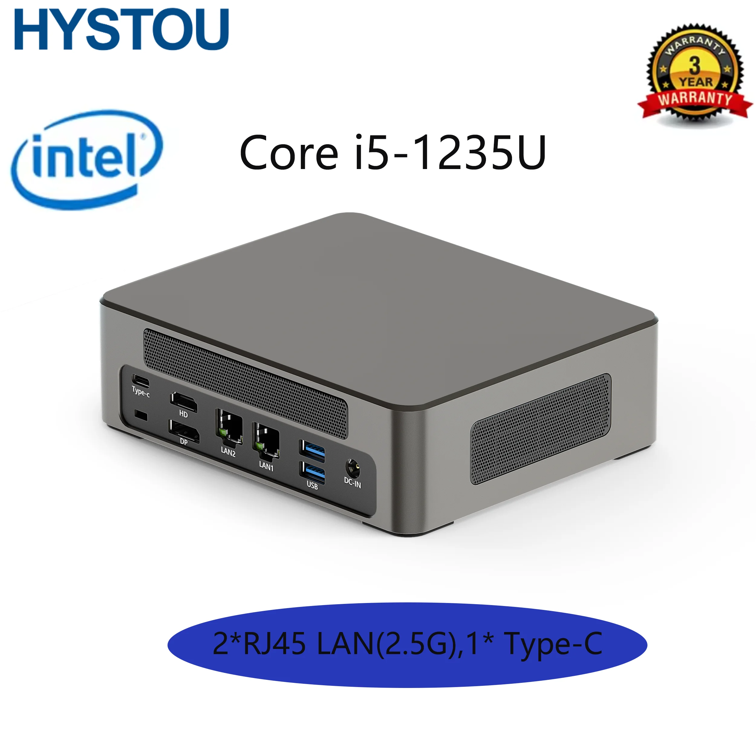 

HYSTOU Home&Office Mini Industrial PC M9 13th Gen core I5-1235U DDR5 RAM Win10\Win11\Linux