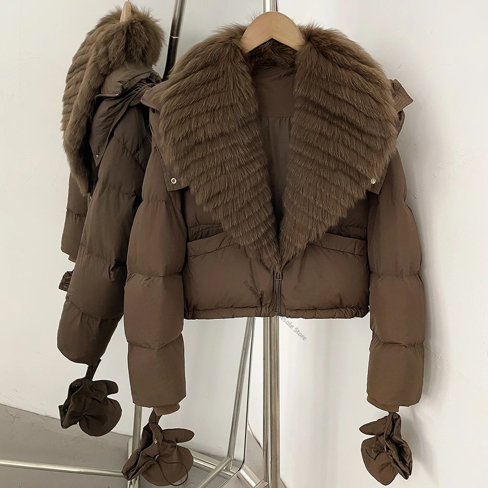 Oversized Real Fur Coats Woman Waist Length Fur Coat Zipper Closure Women's Winter Jackets Cold Weather for Casual Luxury Wear