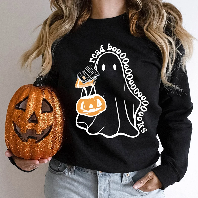 Halloween Sweatshirts for Women In My Spooky Era Sweater Teacher Pullovers Book Graphic Sweatshirt Long Sleeve Pullover