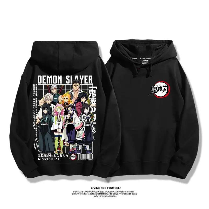 Men's Hoodie Anime Character Printing Peripheral Two Dimensions Winter Fleece Hooded Pullover Men's and Women's Same Sweater