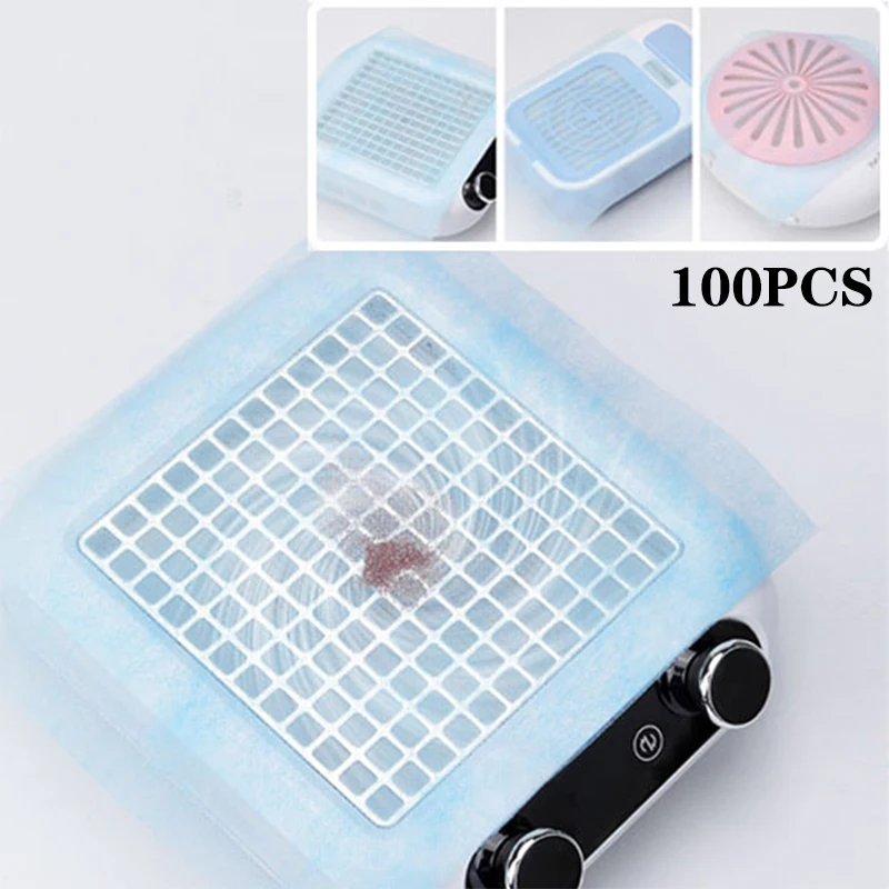 100pcs Nail Art Dust Collector Filter Paper Manicure Machine Accessories Dustproof Replace Nail Art Vacuum Cleaner Filter Paper