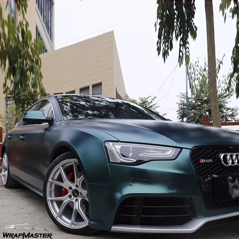 

Dark Green Satin Metallic Film Car Carbon Fiber Texture Production High-Quality Vinyl Wrap for Vehicle Body Decoration