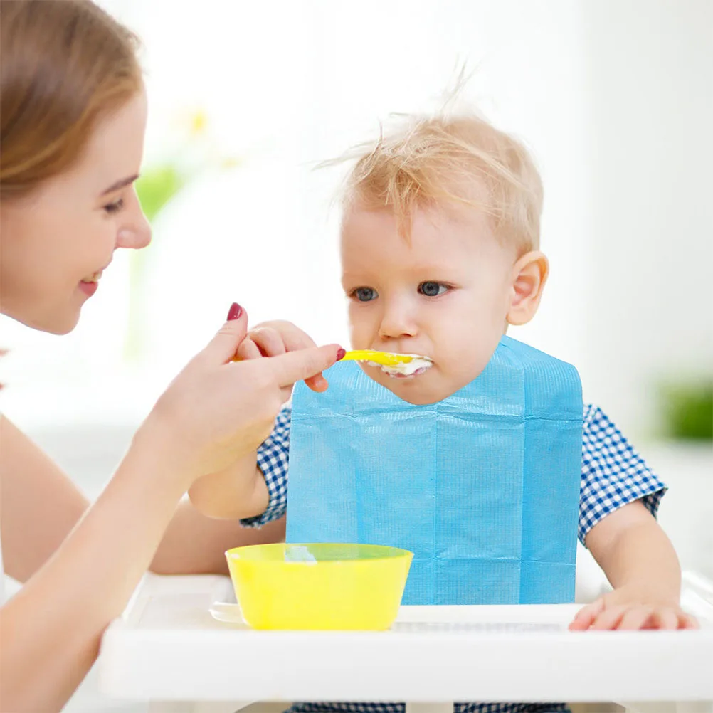 

60Pcs Disposable Waterproof Bib for Elders Children Oil Proof Lightweight Dining Nursing Supplies Convenient Feeding Aprons