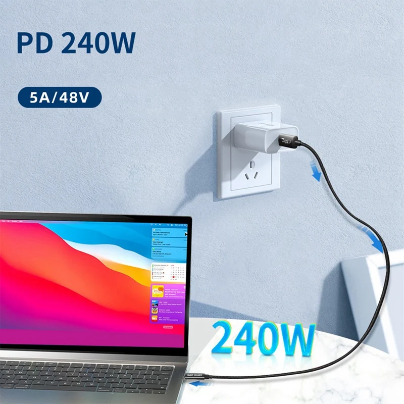 RISE-PD240W USB4.0 40Gbps USB Type C To C Data Cable 48V/5A 8K@60Hz PD3.1 Fast Charging USB C Cable